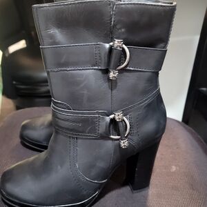 Harley-Davidson Black Heeled Boots with Chunky Heel